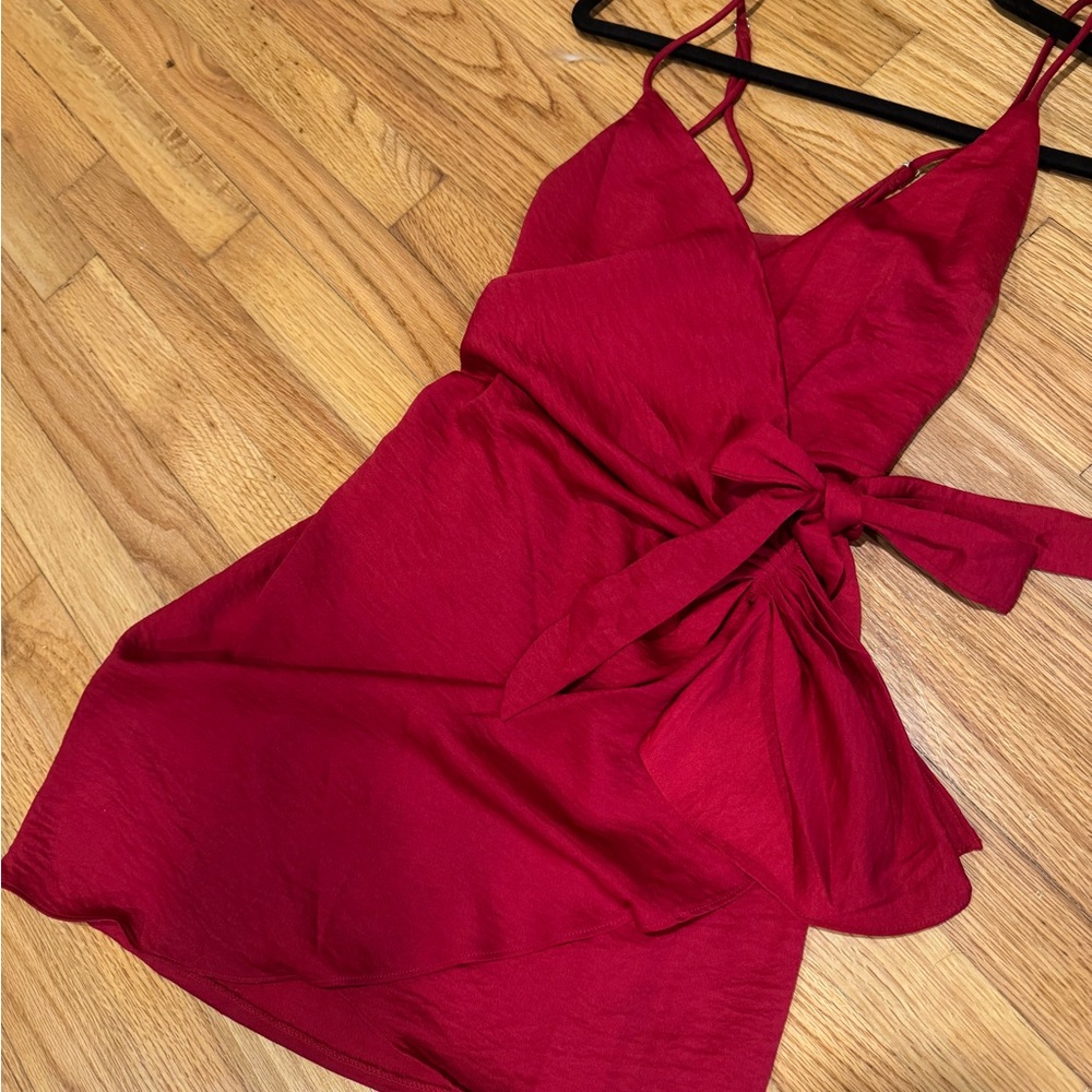 Angel Biba Red Spaghetti Strap Mini Sundress